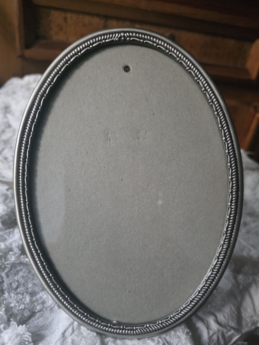 Classic Oval Decorative Picture Frame Silver Tone 5x7"